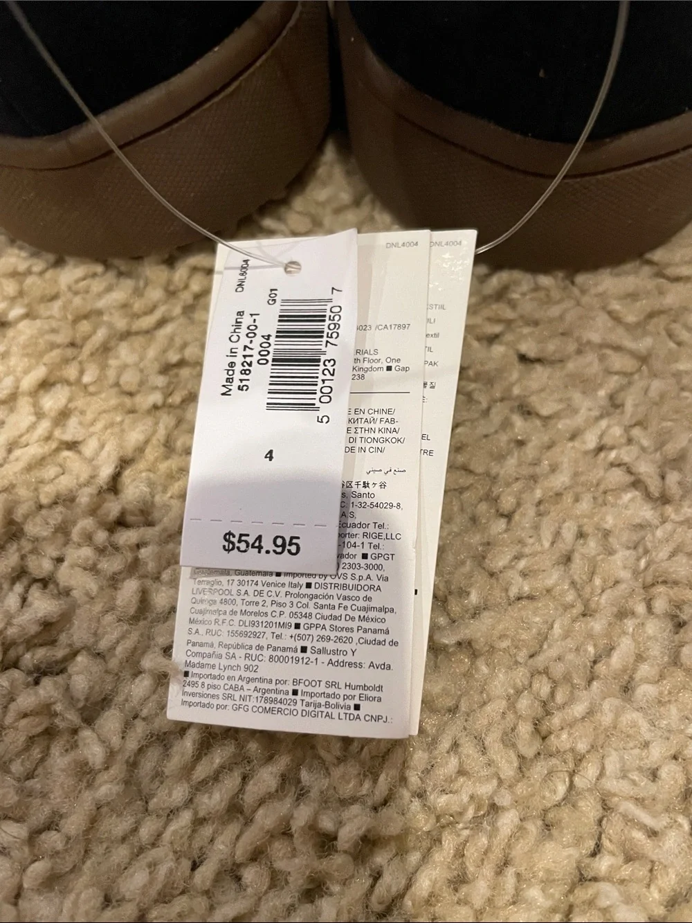 Boys Gap navy tie shoes - size 4